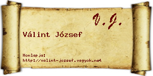 Válint József névjegykártya